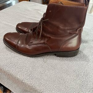 Ralph Lauren Mens Vtg Lace Up Dark Brown Leather Riding Boots 12D